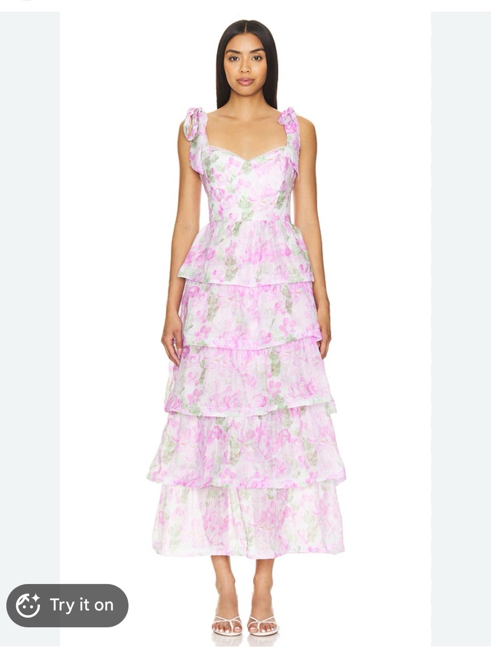 Astr Pink Zirconia Maxi Dress
